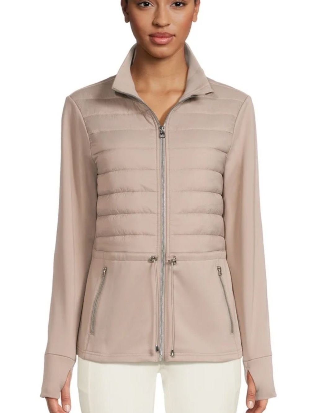Avia Women's athletic Quilted minimalist Puffer Jacket Blush